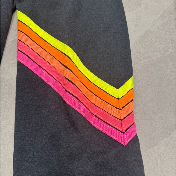 Aviator Nation black sweatpants with neon stripes - Picture 2 of 5